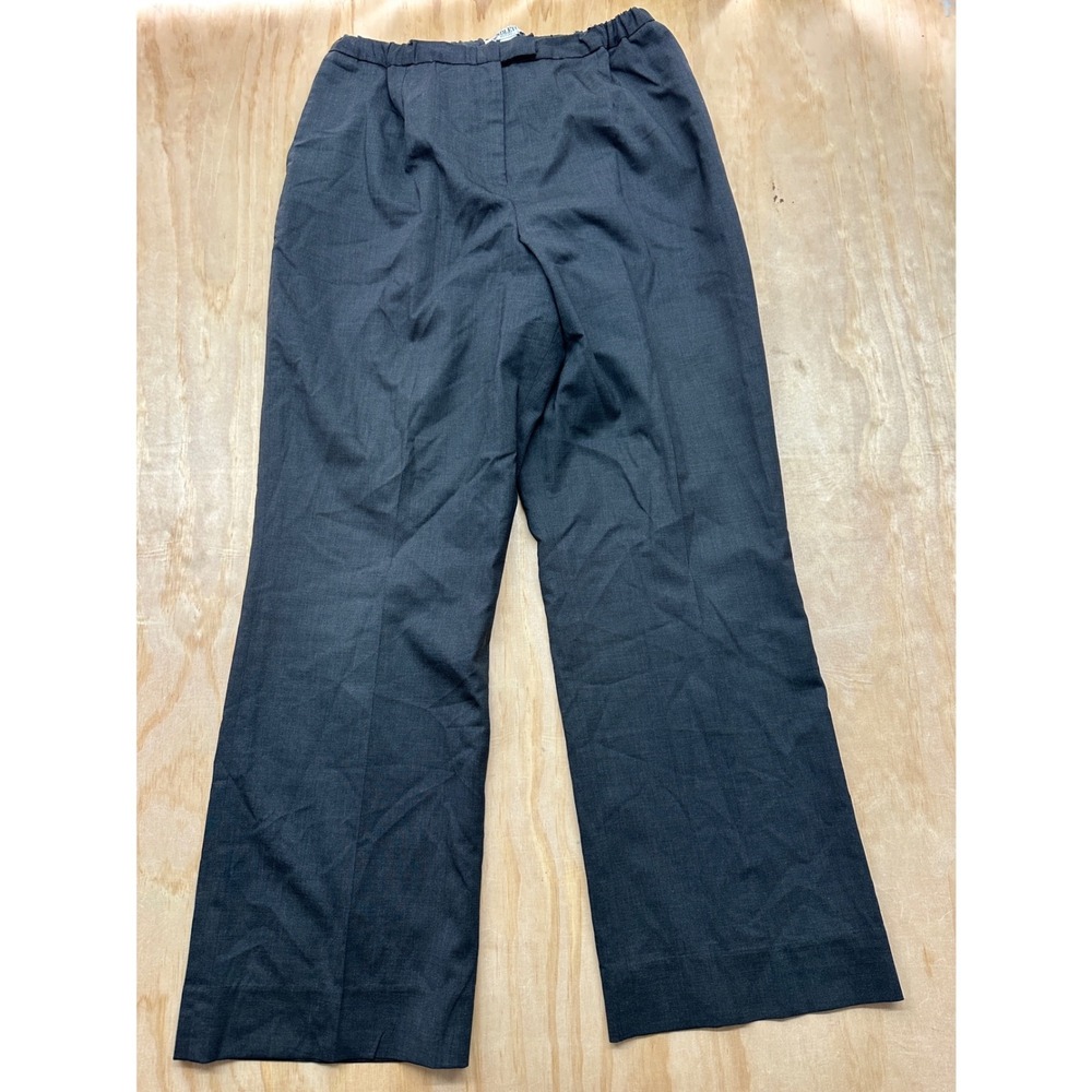 Pendleton Petite Gray Virgin Wool Blend Straight Leg Dress Pants Size 14 USA
